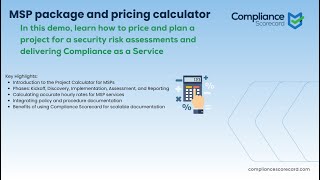 MSP Project Calculator for Compliance as a Service