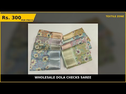 Wholesale Dola Checks Saree – product video thumbnail