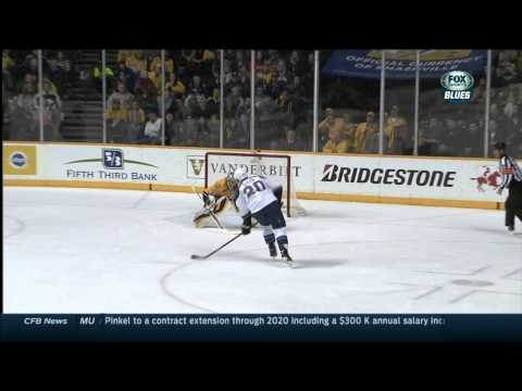 Alexander Steen PS on Pekka Rinne St. Louis Blues vs Nashville Predators  3/6/14 NHL Hockey.