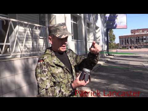 Demolition, by DPR/DNR army, of Uragan rocket that dropped cluster bombs in center city Donetsk