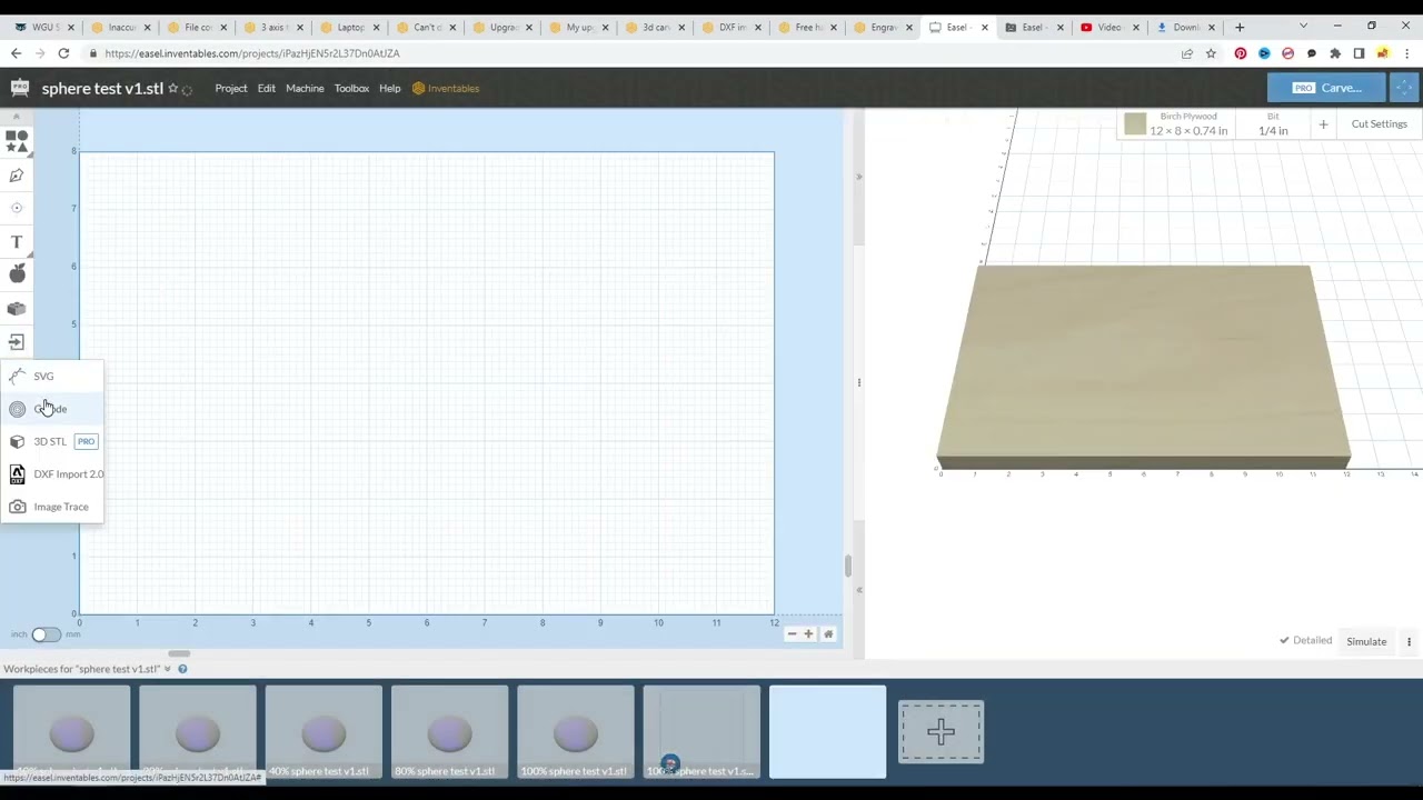 Can't download gcode for 3D Carvings? 3D in Easel Pro Inventables