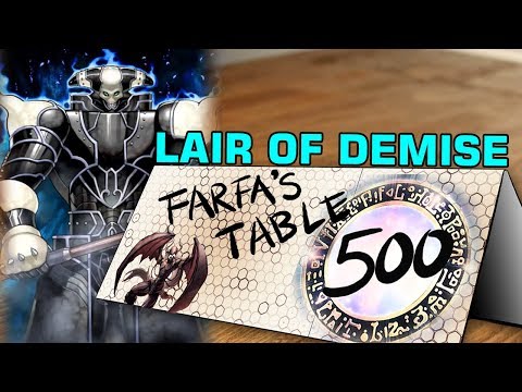 Table 500 #99 Lair of Demise, King of Armageddon "Destroys all cards on field, so he blinds 1st"