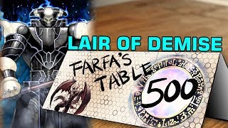 Table 500 #99 Lair of Demise, King of Armageddon &quot;Destroys all cards on field, so he blinds 1st&quot;