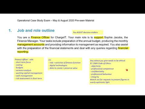 CIMA OCS May/August 2020 Pre-seen Analysis Part 1- ChargeIT