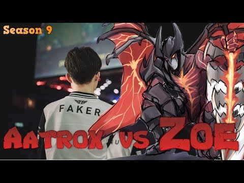 Faker Aatrox is Awesome! - Faker Aatrox vs Zoe Mid - LoL Season 9 KR Ranked | LoL Replays