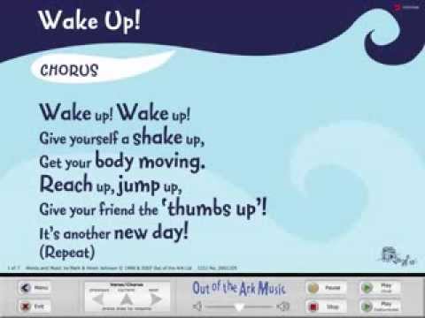 Wake Up! School Assembly Song with Words on Screen from Songs For EVERY Assembly by Out of the Ark