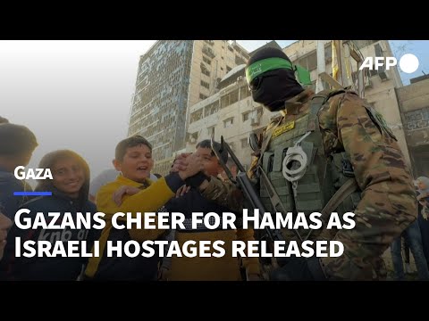 Video Thumbnail: Gazans cheer for Hamas militants as Israeli hostages released | AFP