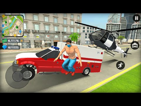 US Police Helicopter and Ambulance Driving in Open City Simulator - Android IOS Gameplay.