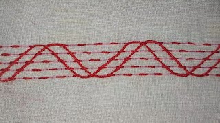 Katha Stitch || Basic Hand Embroidery Border Line Design || Hand Embroidery for Beginner