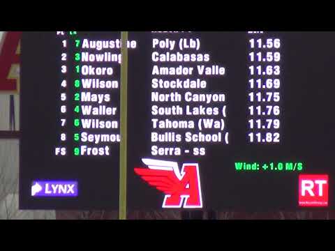 2018 Arcadia Invitational Girls 100m Invitational Scoreboard View