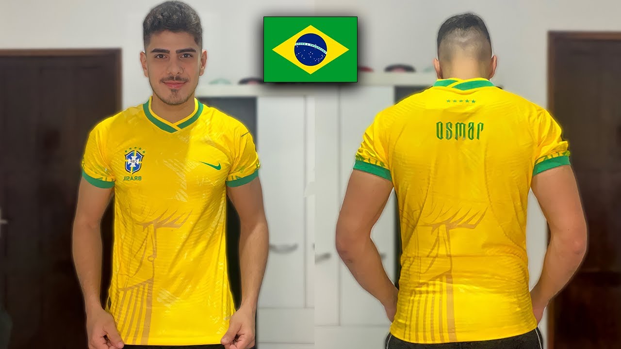 COMPREI UMA CAMISA DO BRASIL PERSONALIZADA NA SHOPEE