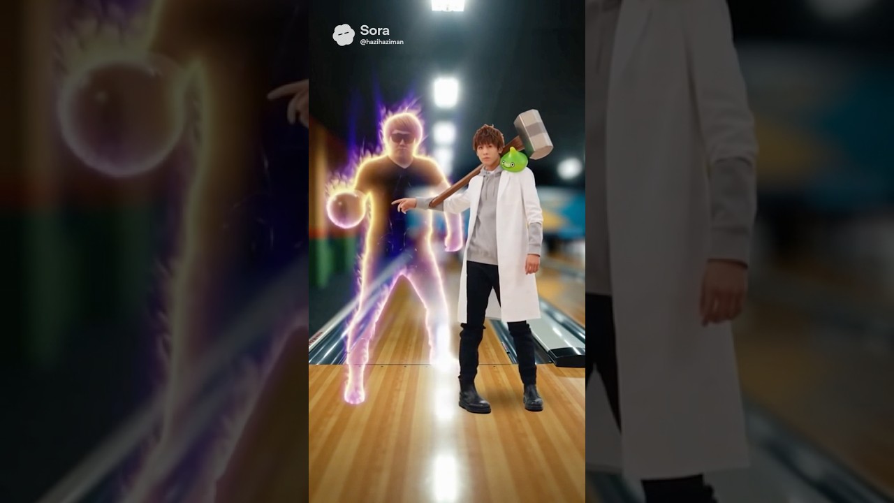 親分とボーリングしてみたー！#aiが考えるはじめしゃちょー #ヒカマニ #sora2