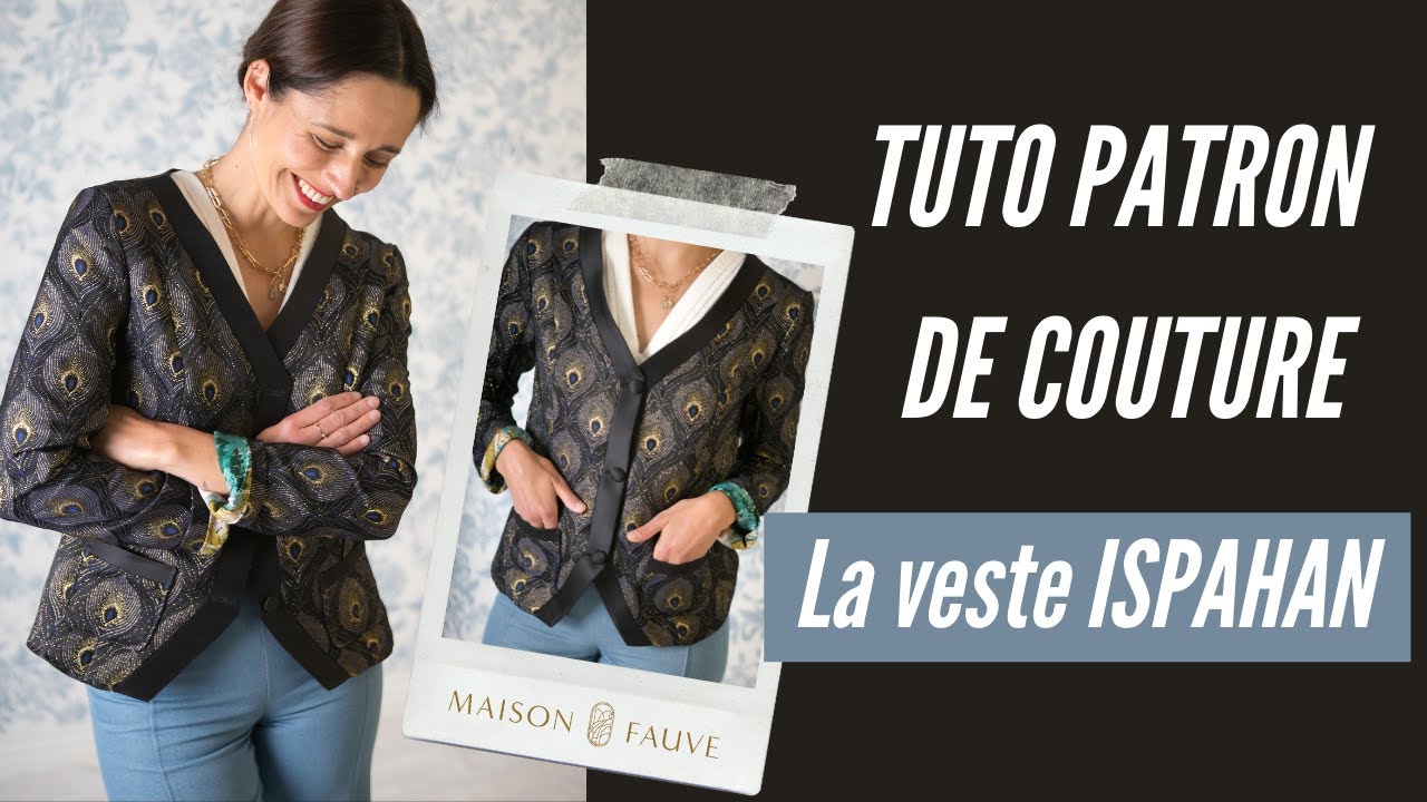 Patron couture veste Ispahan / PDF (A4, A3, A0, US Letter) - Cadres, Calques par Taille, Vidéoprojection