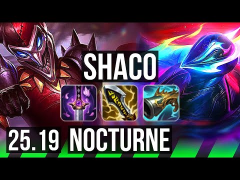 SHACO vs NOCTURNE (JGL) | 25/3/17, 42k DMG, Legendary | KR Master | 25.19