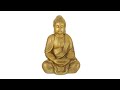 Große Buddha Figur Garten 70 cm Gold - Kunststoff - Stein - 45 x 70 x 35 cm