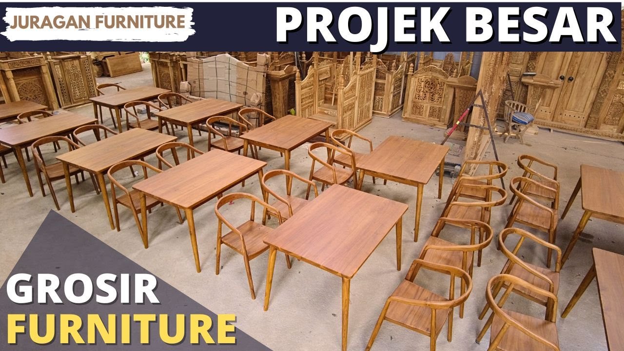 PROJEK BESAR  | HARGA set Kursi Meja Cafe  | Teak Wood Cafe Chairs and Tables