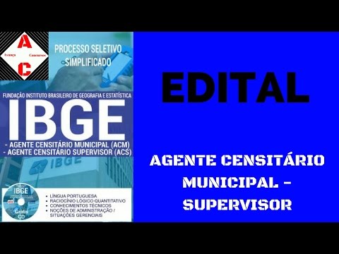 Edital Concurso IBGE 2017 - Agente Censitário Municipal - Supervisor