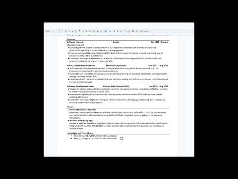 Professional Software Resume Template - video