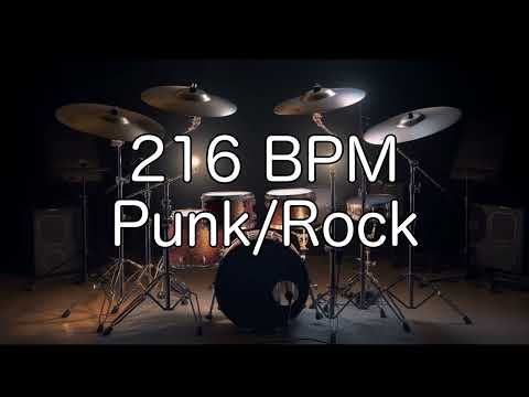 Punk/Rock Groove: 216 BPM Drum Beat for Musicians