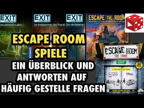Überblick über Escape Room Brettspiele: Exit, Escape Room, Escape the Room - F.A.Q.