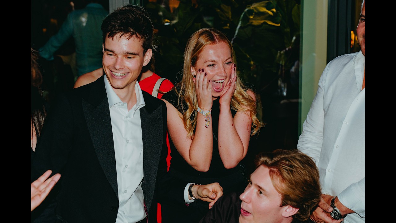Close up magic at an exclusive private rooftop event