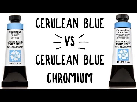 Daniel Smith Color Showdown S2E7: Cerulean Blue vs  Cerulean Blue Chromium
