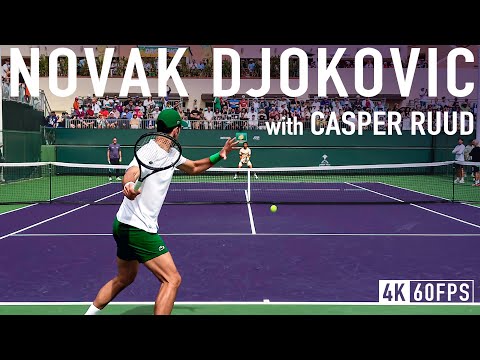Novak Djokovic - Up Close Court Level Practice with Ruud [IW2025]