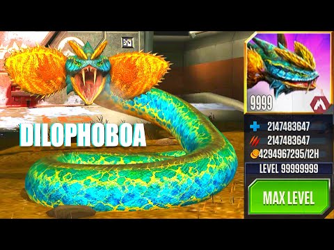 DILOPHOBOA MAX LV 9999 | JURASSIC WORLD THE GAME