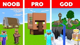 Download lagu Minecraft Battle: NOOB vs PRO vs GOD: VILLAGER HOUSE BUILD CHALLENGE in MINECRAFT / Animation mp3