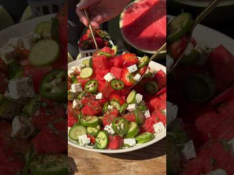 Watermelon Cucumber Feta Salad