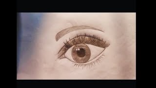 Realistic Eye drawing 👁️  by Flair Artist 🎨.....(I am a beginner 😇🙏).....#eyepainting..#flairartist