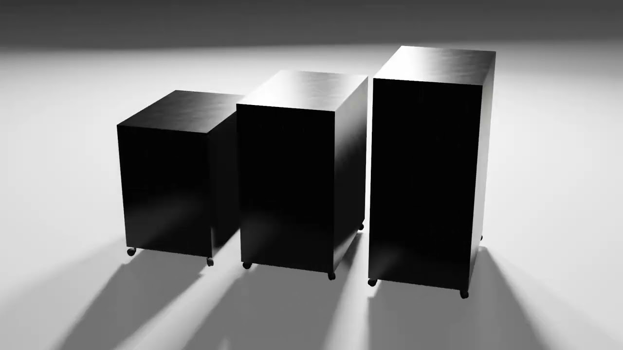 Realistic office drawer units 3D Model