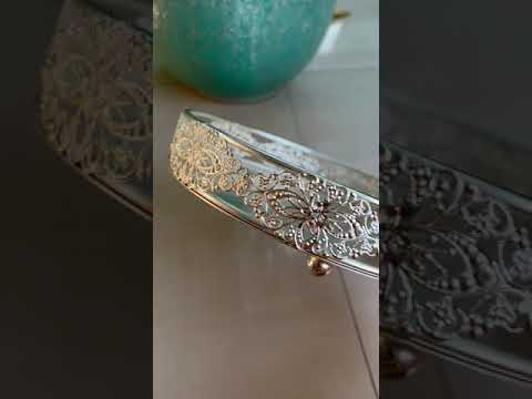 White metal designer border tray 8