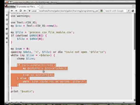 Beginner Perl Maven tutorial: 4.18 -Process CSV file using Text::CSV_XS