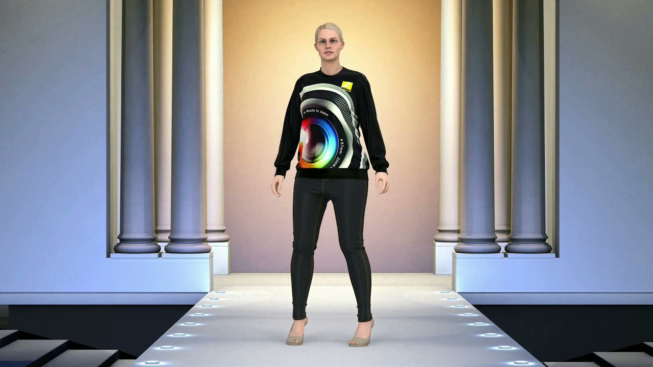 APP8012 Ladies Bentlee Fleece & Cotton Sweater with Sublimation Print on Front only. Walk View