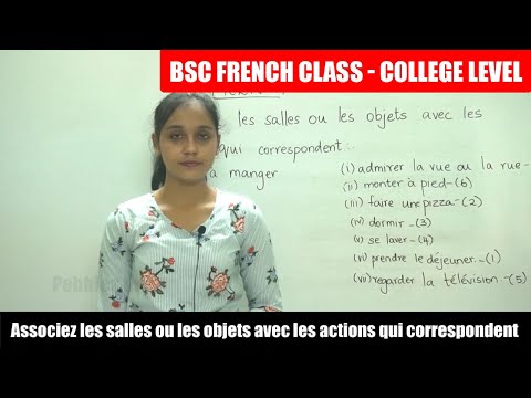 BSc French Class Part - 22 |  Associez les salles ou les objets avec les actions qui correspondent