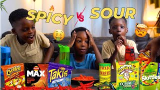 Spicy vs Sour Challenge! - Eating the worlds Spiciest Vs Sourest Foods!