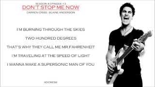 Glee _ Don&#39;t Stop Me Now Lyrics