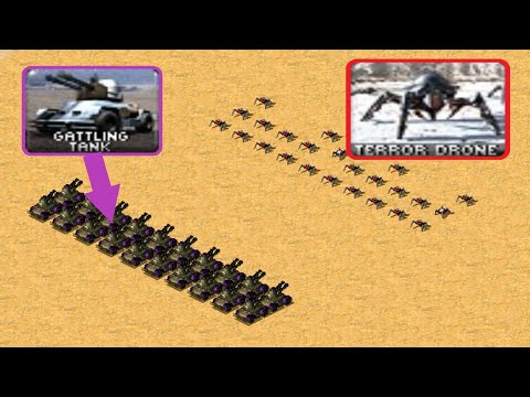 Gattling Tank vs Terror Drone - Same Cost - Red Alert 2