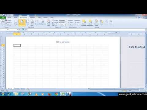 Microsoft Office Excel 2010 Change Page Orientation Paper Size and Set Page Margins