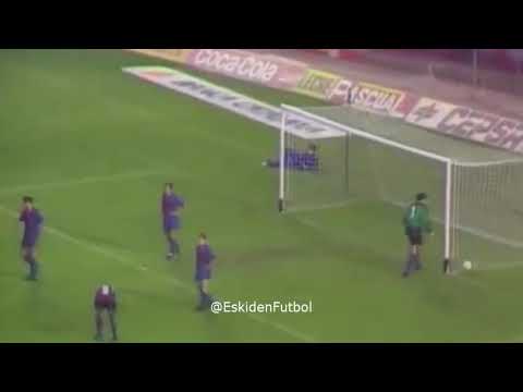 Yıl 1990, Barcelona - Trabzonspor.  Camp Nou'da gol atan ilk Türk futbolcu Hami Mandıralı.