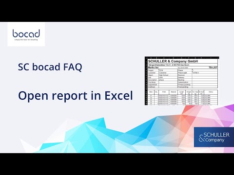 FAQ 113 - S&C bocad - Open report with Excel