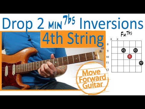 Guitar Chord Inversions - Drop 2 m7b5 - 4th String