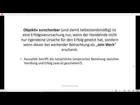 Strafrecht GK I - Wiederholungseinheit objektive Zurechnung