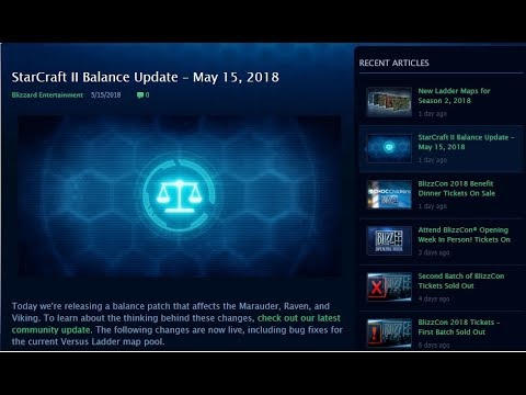 May 15th Balance Patch notes and demonstration! - StarCraft 2 - Legacy of the Void 2018