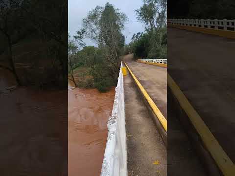 Olha o tamanho da enchente no Rio Santo Cristo, divisa da cidade de Alecrim -RS e Porto Mauá -RS.