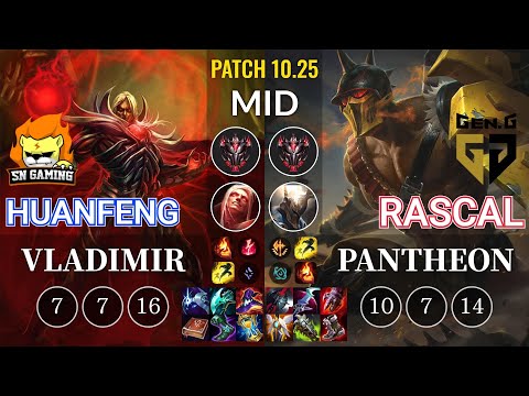 SN huanfeng Vladimir vs GEN Rascal Pantheon Mid - KR Patch 10.25
