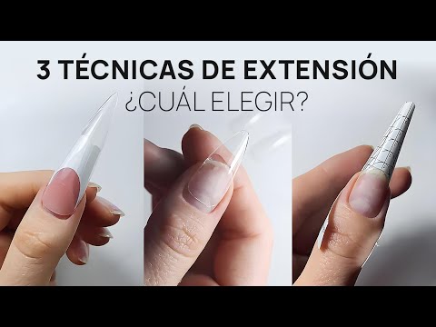 3 tipos de extensión de uñas: formas superiores Dual System, moldes o Nail Form, Gel Tips Press On