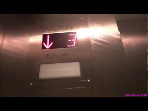 KONE Hydraulic Red Elevator at the SR Plaza Mall Parking Garage in California