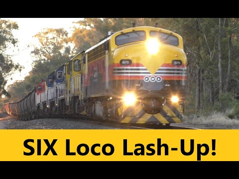 SSR SIX loco Lash-up on Grain Train - 18th Dec 2020